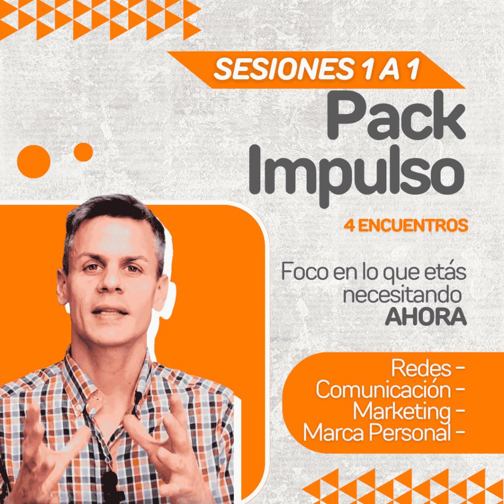esione 1 a 1. Pack impulso. 4 encuentros. Foco en lo que estás necesitando ahora. Redes, Comunicación, Marketing Marcapersonal